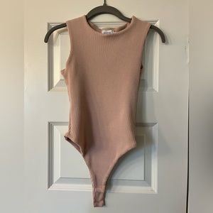 Pink Ribbed Bodysuit